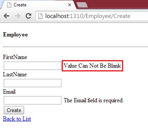 value can not be blank